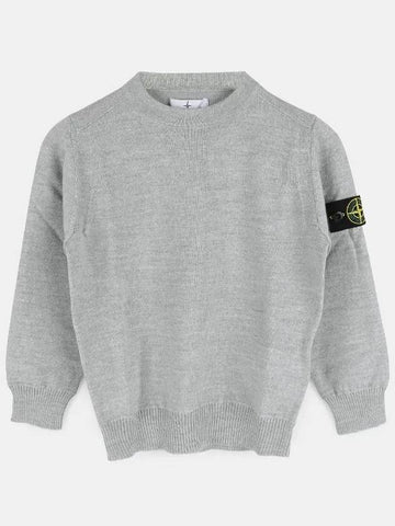 Stone Kids Wappen Round Neck Wool Knit Gray 7516509A4 V0M64 10 12A - STONE ISLAND - BALAAN 1