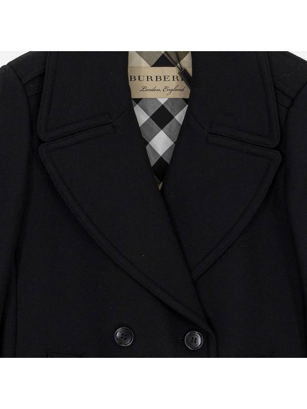 Wool Cashmere Double Coat Black - BURBERRY - BALAAN 5
