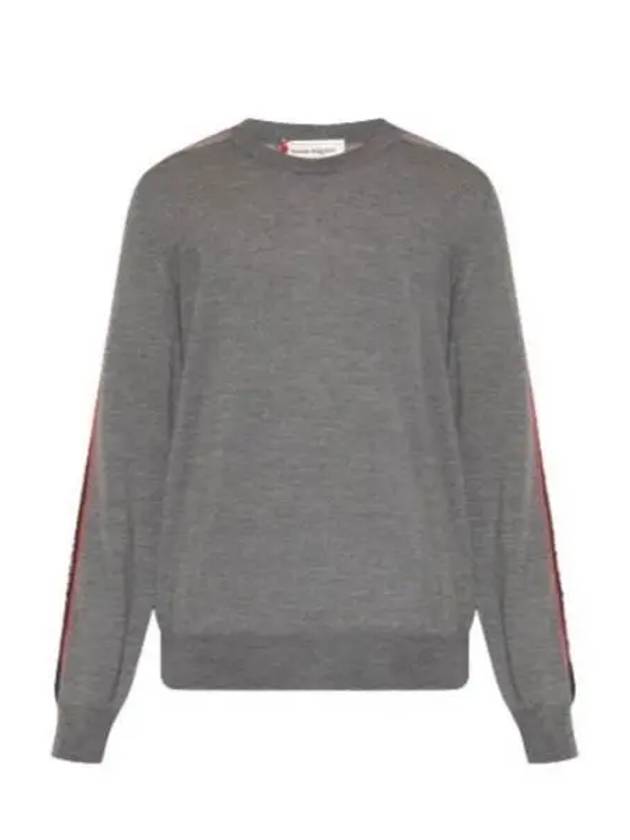 Logo Tape Wool Knit Top Grey - ALEXANDER MCQUEEN - BALAAN 2