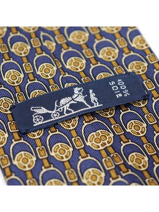 956 IA 100 silk navy pattern tie - HERMES - BALAAN 5