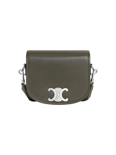 Besace Triomphe Small Supple Natural Calfskin Cross Bag Dark Army - CELINE - BALAAN 1