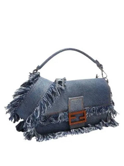 Women's Baguette Denim Shoulder Bag Blue - FENDI - BALAAN 2