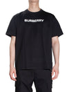 Logo Print Cotton Oversized Short Sleeve T-Shirt Black - BURBERRY - BALAAN 2