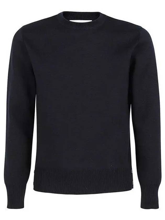 Center Back Striped Stitch Merino Wool Knit Top Navy - THOM BROWNE - BALAAN 2