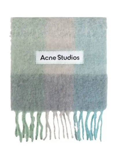 Mohair Check Muffler Turquoise Grey Mint - ACNE STUDIOS - BALAAN 2