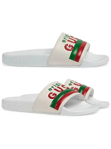 Kids Original Logo Slippers 647084 DIR00 9014 - GUCCI - BALAAN 1