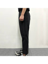 Elasticated Pintuck Straight Pants Charcoal - AMI - BALAAN 5