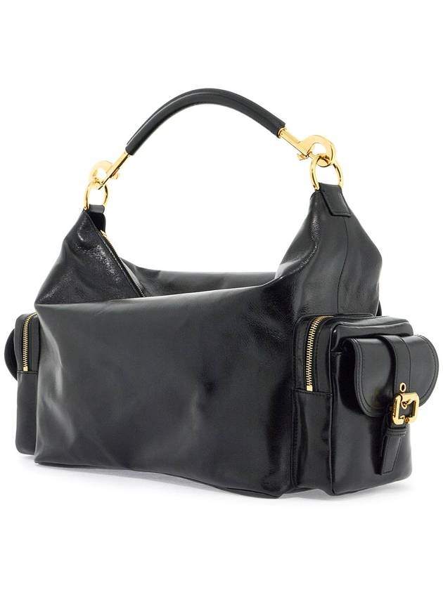 Large shiny leather camera shoulder bag black - CHLOE - BALAAN 3