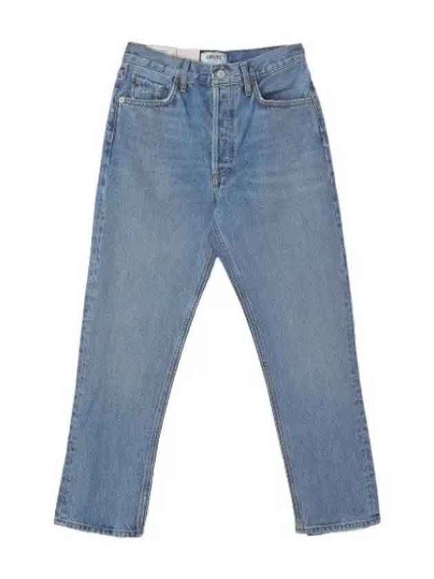 A Goldie Riley high rise cropped denim pants indigo jeans - AGOLDE - BALAAN 1