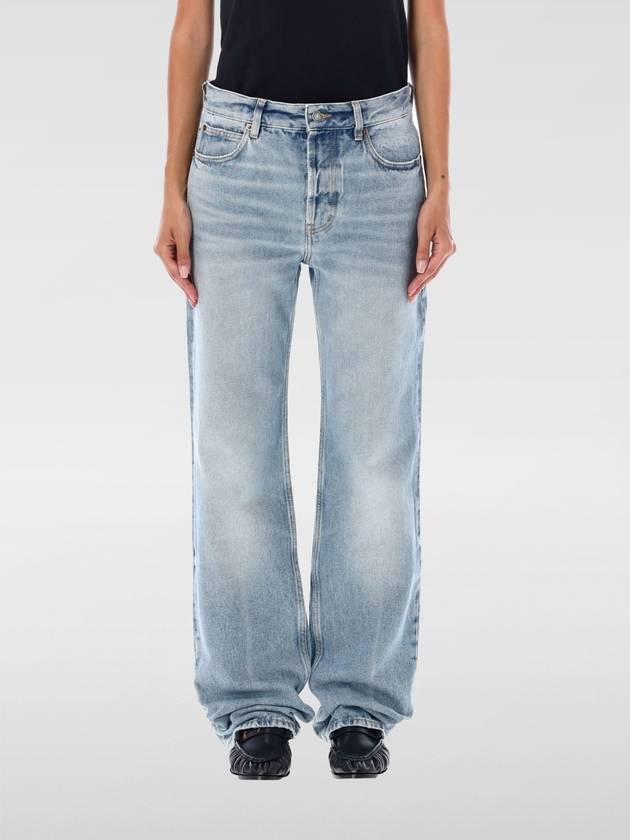 Low Rise Denim Straight Jeans Blue - SAINT LAURENT - BALAAN 2