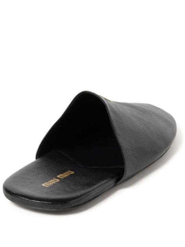 Miu Miu Leather Slippers - MIU MIU - BALAAN 4