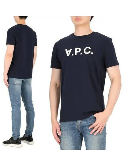 VPC Logo Organic Cotton Short Sleeve T-Shirt Navy - A.P.C. - BALAAN 2