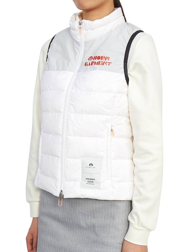 Women's Logo Down Vest White - HORN GARMENT - BALAAN 4