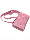 Cassette Intrecciato Small Leather Cross Bag Pink - BOTTEGA VENETA - BALAAN 6