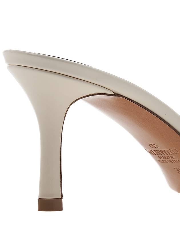 One-Stud Patent Leather Mule Beige - VALENTINO - BALAAN 11