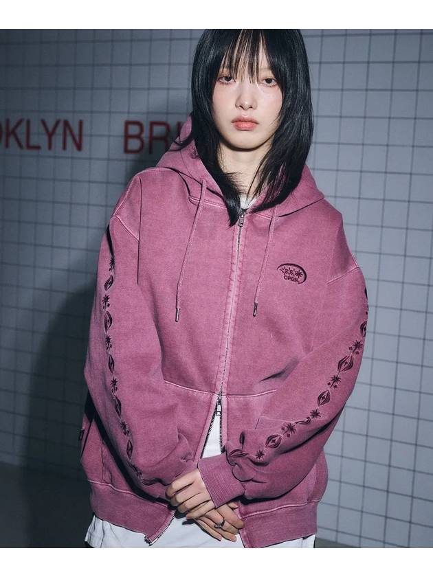 2 way sleeve star pigment hooded zip up dusty pink - CPGN STUDIO - BALAAN 4