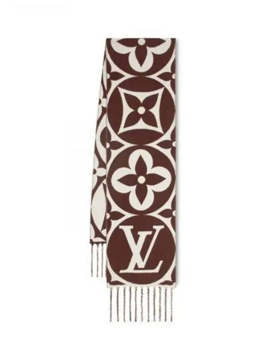 LV Medallion Scarf Brown - LOUIS VUITTON - BALAAN 2