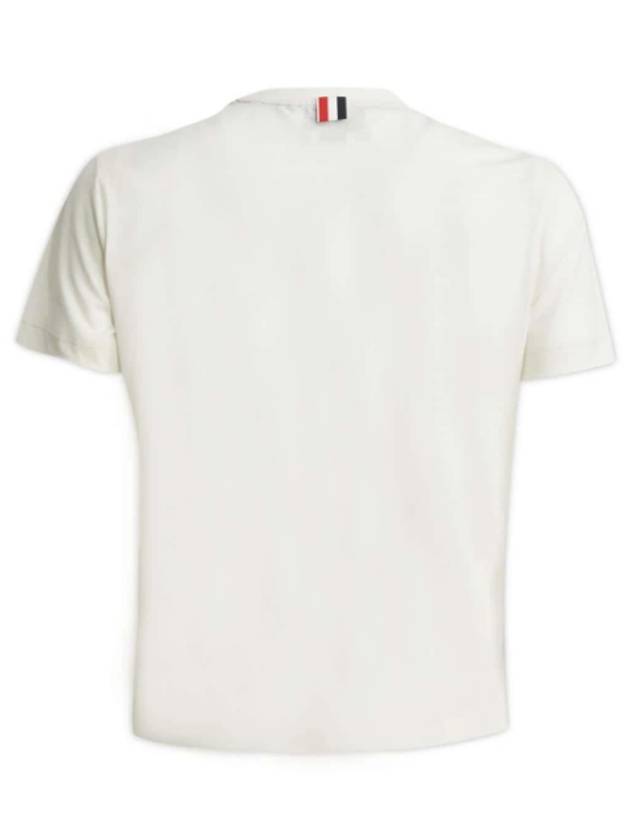 Women's Chest Patch Pocket Short Sleeve T-Shirt White - THOM BROWNE - BALAAN 3