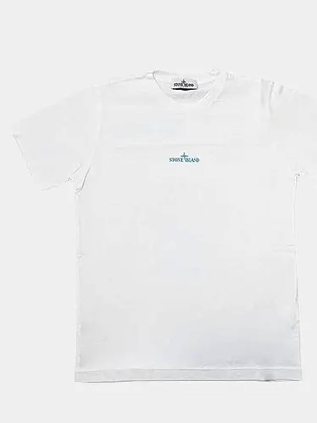 Kids Logo Short Sleeve T-Shirt White - STONE ISLAND - BALAAN 1