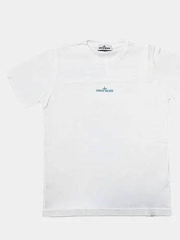 Kids Logo Short Sleeve T-Shirt White - STONE ISLAND - BALAAN 1