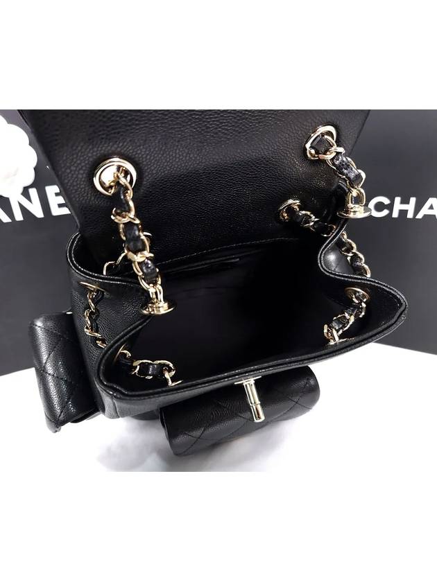 Grained Shiny Calfskin Small Backpack Black - CHANEL - BALAAN 7