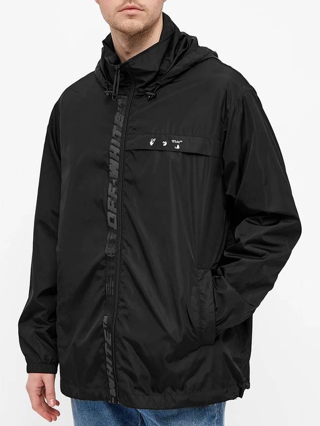 Men's Logo Nylon Wind Breaker Black - OFF WHITE - BALAAN 3