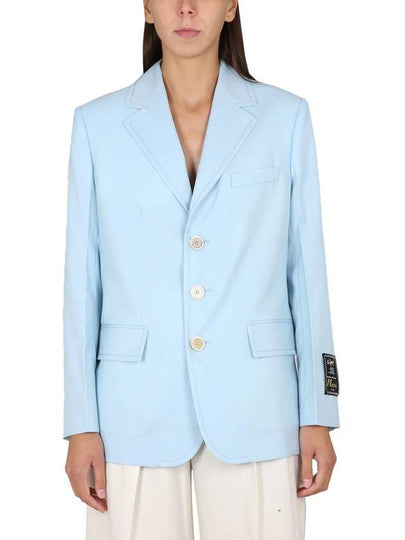 Tropical Wool Long Blazer Jacket Light Blue - MARNI - BALAAN 2