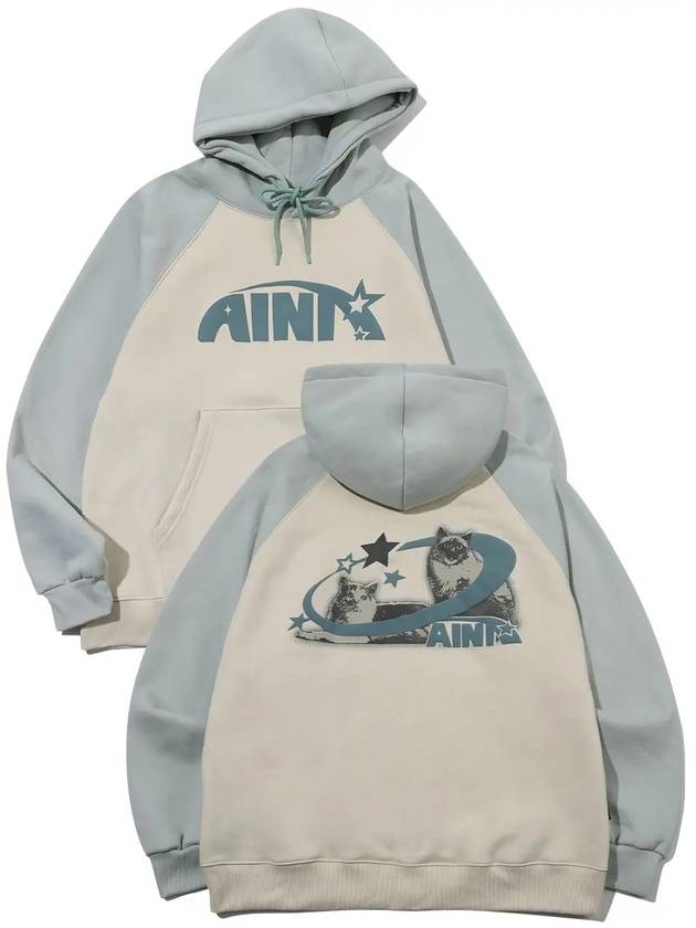 AiNI Cat Raglan Hoodie Mint Beige - CPGN STUDIO - BALAAN 3