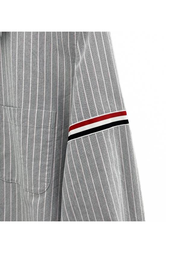 Oxford Armband Stripe Cotton Long Sleeve Shirt Blue - THOM BROWNE - BALAAN 4