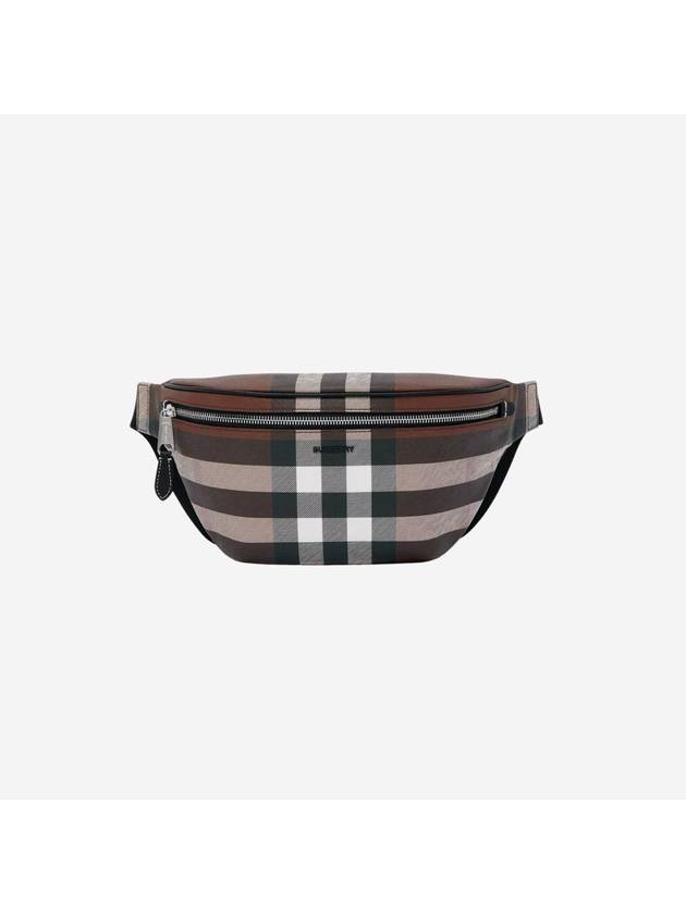 Checked Leather Bum Belt Bag Dark Birch Brown - BURBERRY - BALAAN 2