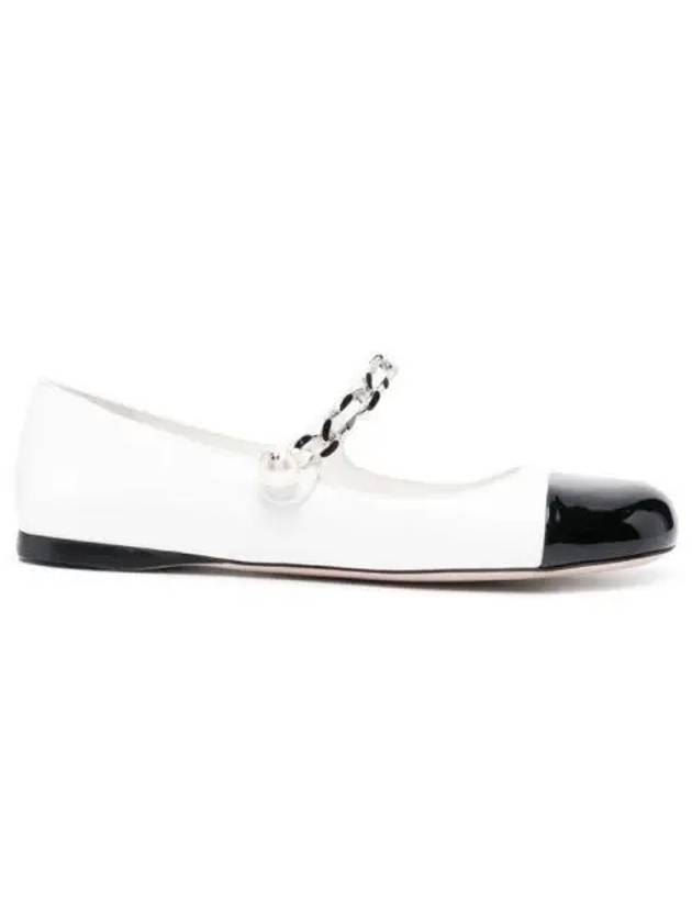 Patent Leather Ballerina Black White - MIU MIU - BALAAN 2