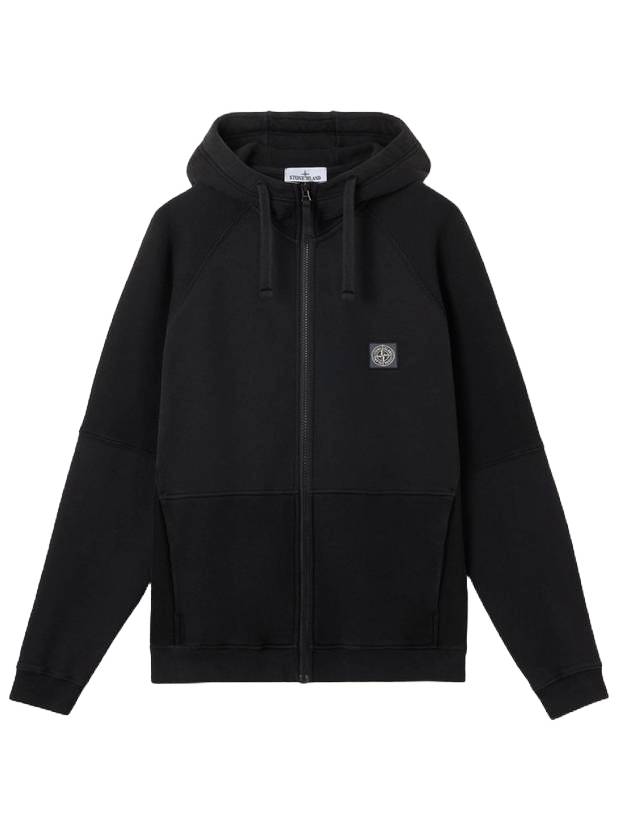 Logo Patch Hooded Jacket Black - STONE ISLAND - BALAAN 1