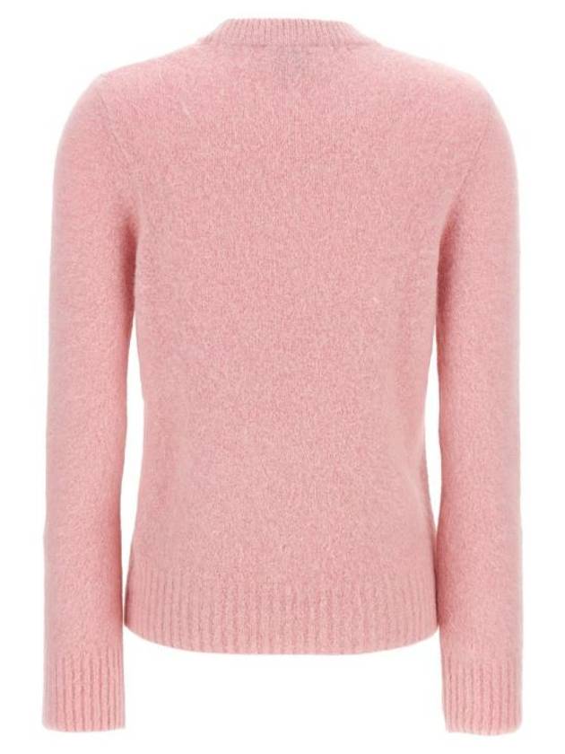 Brush Alpaca O Neck Knit Top Pink - GANNI - BALAAN 3