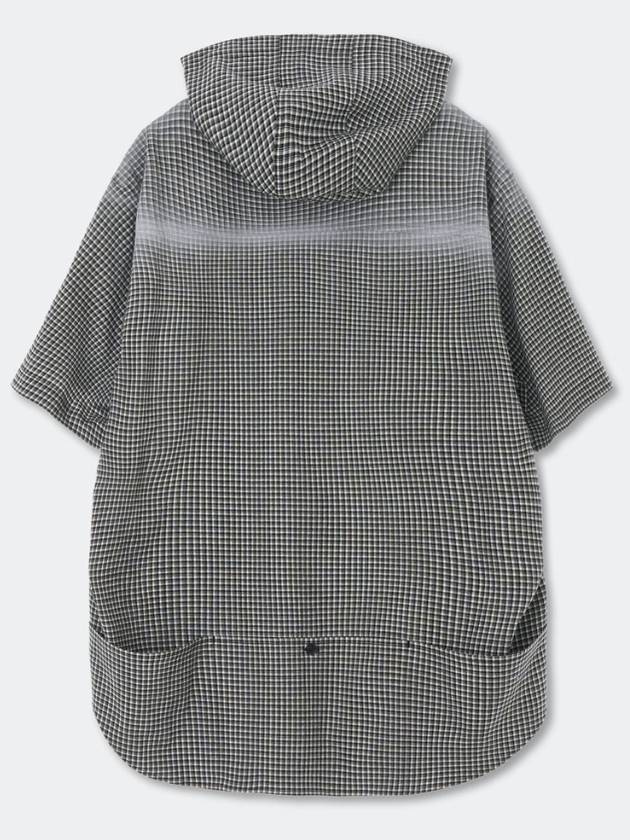 Checked Pattern Spray Hoodie Shirt_Black_W - KINETO - BALAAN 4