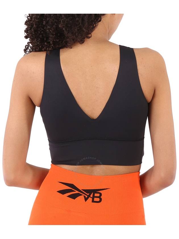 Reebok X Victoria Beckham Black V-Neck Logo Crop Top, Size X-Small - REEBOK - BALAAN 2