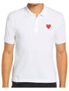 Men's Red Heart Collar TShirt White P1T006 - COMME DES GARCONS - BALAAN 1