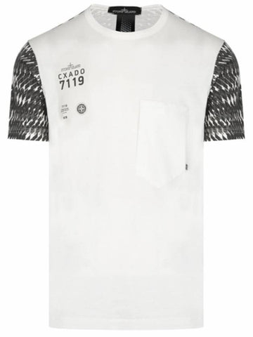 Shadow Project Pocket Short Sleeve T-Shirt White Grey - STONE ISLAND - BALAAN 1