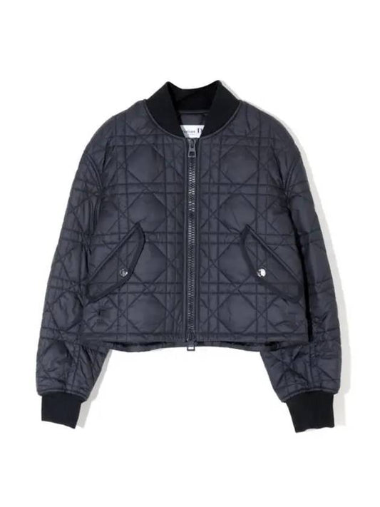 Bomber Jacket Macrocannage Quilted Technical Taffeta Black - DIOR - BALAAN 1