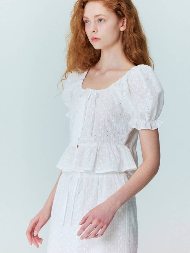 SET_Flower embroidery puff blouse_long skirt_White - OPENING SUNSHINE - BALAAN 4