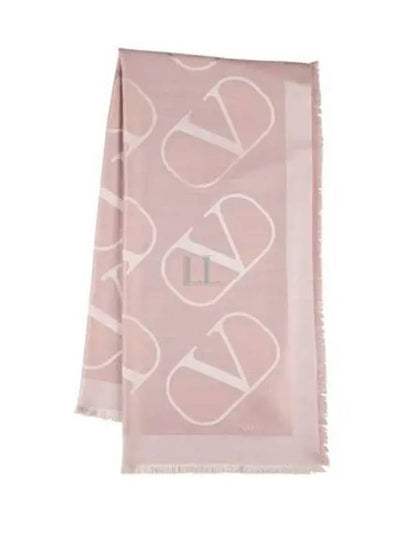 Vlogo Signature Frayed Edge Shawl Pink - VALENTINO - BALAAN 2