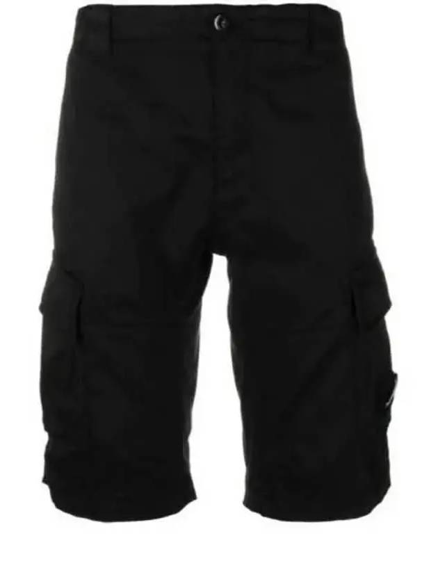 Lens Wappen Cotton Cargo Shorts Black - CP COMPANY - BALAAN 3