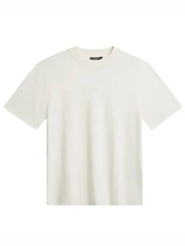 Adan Logo Mock Neck Short Sleeve T-Shirt Cloud White - J.LINDEBERG - BALAAN 2