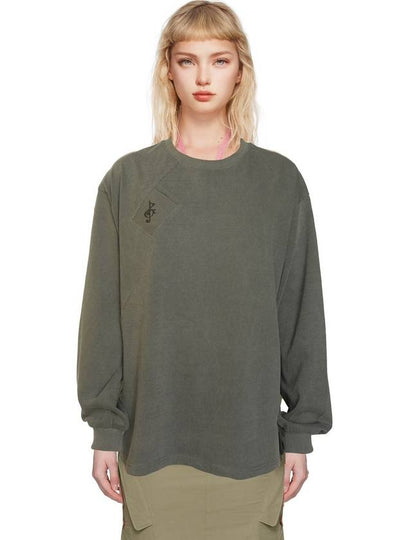 Women's Music Logo Slash Cut Top Grey - 2113 STUDIO - BALAAN 2