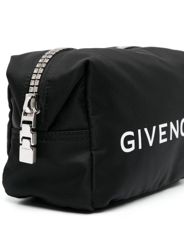 Logo Print Zipped Pouch Bag Black - GIVENCHY - BALAAN 4