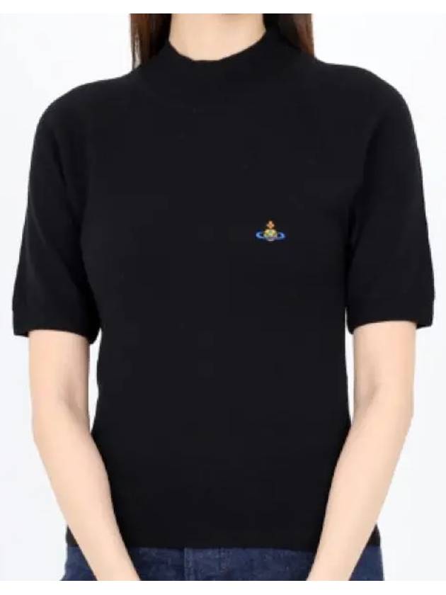 ORB Logo Short Sleeve Knit Top Black - VIVIENNE WESTWOOD - BALAAN 2