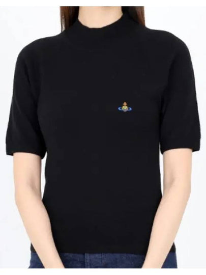 ORB Logo Short Sleeve Knit Top Black - VIVIENNE WESTWOOD - BALAAN 2