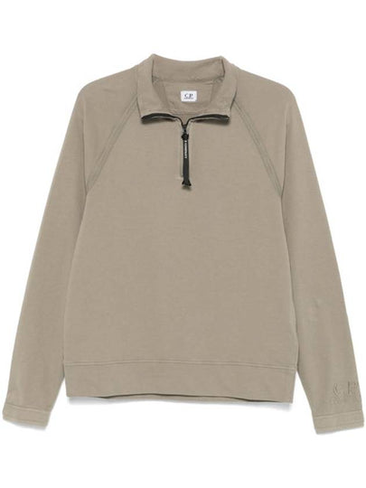 Light Fleece Half Zipped Sweatshirt Brown - CP COMPANY - BALAAN 2