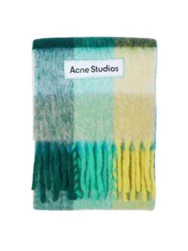 Check Mohair Muffler Yellow Green - ACNE STUDIOS - BALAAN 2