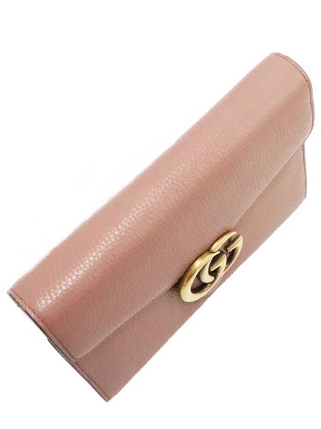 Women s Leather Cross Bag Pink Gucci 401232 Textured GG Marmont Mini Chain Wallet - GUCCI - BALAAN 6