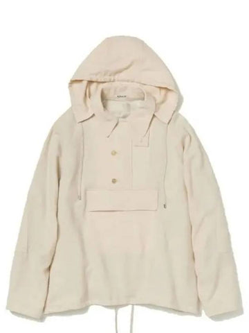 AIRY WOOL VIYELLA PO ANORAK IVORYwhite A23AP01VT - AURALEE - BALAAN 1